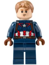 LEGO Captain America - Detailed Suit - Dark Orange Eyebrows minifigure