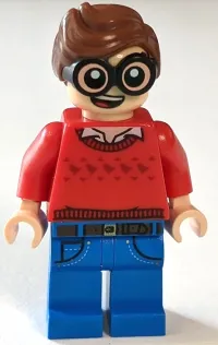 LEGO Dick Grayson, Red Sweater with Dark Red Robins minifigure