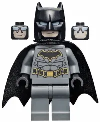 LEGO Batman - Dark Bluish Gray Suit with Gold Outline Belt and Crest, Mask and Cape (Type 3 Cowl, Spongy Cape) minifigure