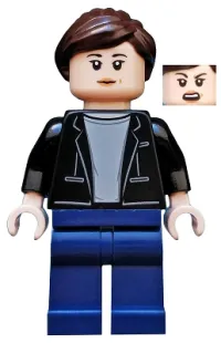LEGO Maria Hill - Black Jacket, Light Bluish Gray Shirt, Dark Blue Legs minifigure
