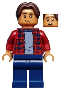 LEGO Ned Leeds - Dark Red Plaid Shirt, Dark Blue Legs minifigure
