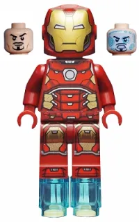 LEGO Iron Man with Silver Hexagon on Chest and 1 x 1 Round Bricks minifigure