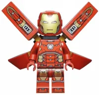 LEGO Iron Man with Silver Hexagon on Chest, Wings with Stickers minifigure