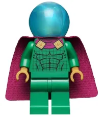 LEGO Mysterio - Light Bluish Gray Head, Satin Trans-Light Blue Helmet, Single Hole Cape minifigure
