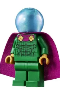 LEGO Mysterio - Light Bluish Gray Head, Satin Trans-Light Blue Helmet, Double Hole Cape minifigure