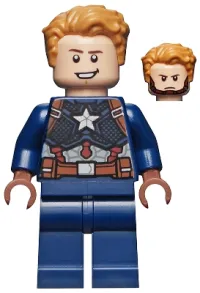LEGO Captain America - Detailed Suit, Open Mouth, Reddish Brown Hands minifigure