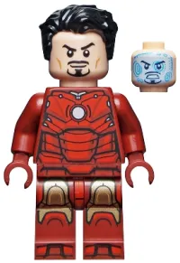 LEGO Iron Man Mark 3 Armor, Black Hair, Dark Red Arms minifigure