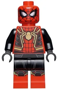 LEGO Spider-Man - Black and Red Suit, Large Gold Spider, Gold Knee Trim (Integrated Suit) minifigure