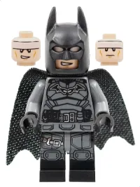 LEGO Batman - Dark Bluish Gray Suit, Black Belt, Black Hands, Spongy Cape with 1 Hole, Black Boots minifigure