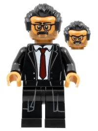 LEGO Lt. James Gordon, Black Hair, Black Suit, Dark Red Tie minifigure