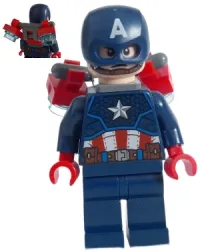 LEGO Captain America - Dark Blue Suit, Red Hands, Jet Pack minifigure