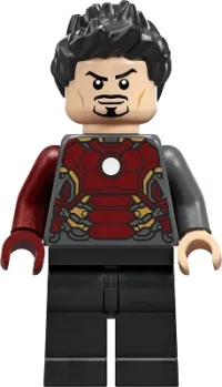 LEGO Tony Stark - Dark Bluish Gray Iron Man Suit with Dark Red Right Arm minifigure