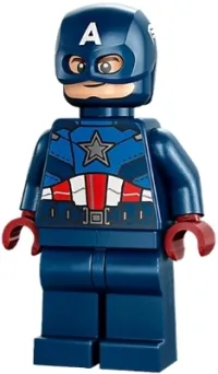LEGO Captain America - Dark Blue Suit, Dark Blue Head, Dark Red Hands, Helmet minifigure