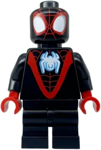 LEGO Spider-Man (Miles Morales) - Black Medium Legs, White Spider Logo minifigure