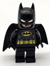 LEGO Batman - Black Suit, Yellow Belt, Cowl with White Eyes, Lopsided Grin / Open Mouth Smile with Teeth minifigure