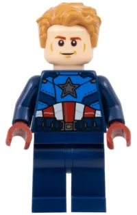 LEGO Captain America - Dark Blue Suit, Dark Red Hands, Hair minifigure