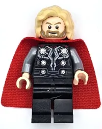 LEGO Thor - Spongy Cape with Single Hole, Black Legs, Bushy Hair minifigure