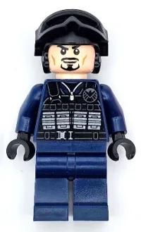 LEGO SHIELD Agent - Tony Stark, Tactical Vest, Black Helmet and Goggles minifigure