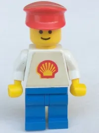 LEGO Shell - Classic - Blue Legs, Red Hat (Torso with Trapezoid Sticker) minifigure