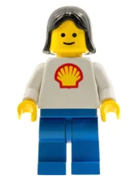 LEGO Shell - Classic - Blue Legs, Black Female Hair minifigure