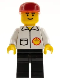 LEGO Shell - Jacket, Black Legs, Red Cap, Eyebrows minifigure