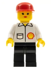 LEGO Shell - Jacket, Black Legs, Red Cap, Female minifigure