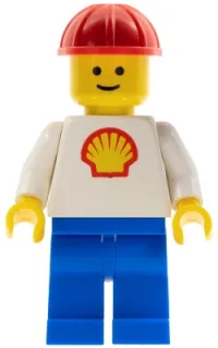 LEGO Shell - Classic - Blue Legs, Red Construction Helmet minifigure