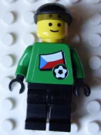 LEGO Soccer Player - Czech Goalie, Czech Flag Torso Sticker on Front, White Number Sticker on Back (1, 18 or 22, specify number in listing) minifigure
