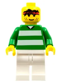LEGO Soccer Player - Green and White Team with Number 3 on Back minifigure