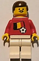 LEGO Soccer Player - Belgian Player 1, Belgian Flag Torso Sticker on Front, Black Number Sticker on Back (specify number in listing) minifigure