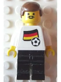 LEGO Soccer Player - German Player 1, German Flag Torso Sticker on Front, Black Number Sticker on Back (specify number in listing) minifigure