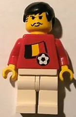 LEGO Soccer Player - Belgian Player 3, Belgian Flag Torso Sticker on Front, Black Number Sticker on Back (specify number in listing) minifigure