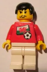 LEGO Soccer Player - Welsh Player 3, Welsh Flag Torso Sticker on Front, Black Number Sticker on Back (specify number in listing) minifigure