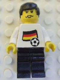 LEGO Soccer Player - German Player 3, German Flag Torso Sticker on Front, Black Number Sticker on Back (specify number in listing) minifigure