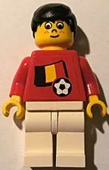 LEGO Soccer Player - Belgian Player 5, Belgian Flag Torso Sticker on Front, Black Number Sticker on Back (specify number in listing) minifigure