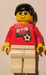 LEGO Soccer Player - Welsh Player 5, Welsh Flag Torso Sticker on Front, Black Number Sticker on Back (specify number in listing) minifigure