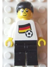 LEGO Soccer Player - German Player 5, German Flag Torso Sticker on Front, Black Number Sticker on Back (specify number in listing) minifigure