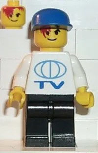 LEGO TV Logo Large Pattern, Black Legs, Blue Cap minifigure