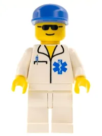 LEGO Doctor - EMT Star of Life, White Legs, Blue Cap minifigure