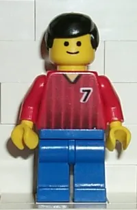 LEGO Soccer Player - Red and Blue Team with Number 7 minifigure