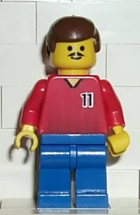 LEGO Soccer Player - Red and Blue Team with Number 11 minifigure