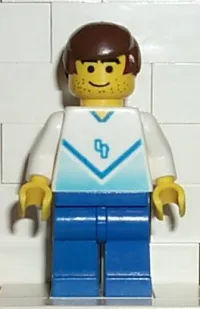 LEGO Soccer Player White & Blue Team with shirt  #4 minifigure