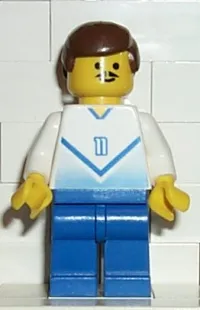 LEGO Soccer Player White & Blue Team with shirt #11 minifigure