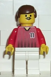 LEGO Soccer Player - Red and White Team with Number 11 minifigure