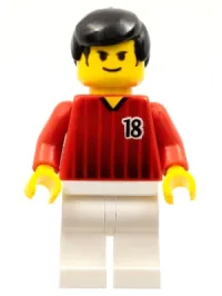 LEGO Soccer Player - Red and White Team with Number 18 minifigure