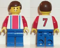 LEGO Soccer Player - Red, White, and Blue Team with Number 7 on Back minifigure