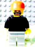 LEGO Plain Black Torso with Black Arms, Light Bluish Gray Legs, Red Cap (Soccer Goalie) minifigure