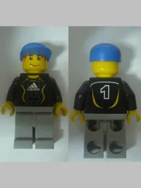 LEGO Soccer Goalie Black - Adidas Logo, White and Yellow Torso Stickers (#1) minifigure