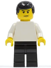 LEGO Plain White Torso with White Arms, Black Legs, Black Male Hair (Soccer Player) minifigure