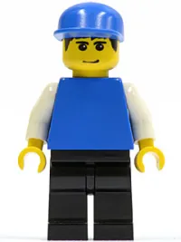 LEGO Plain Blue Torso with White Arms, Black Legs, Blue Cap (Soccer Goalie) minifigure